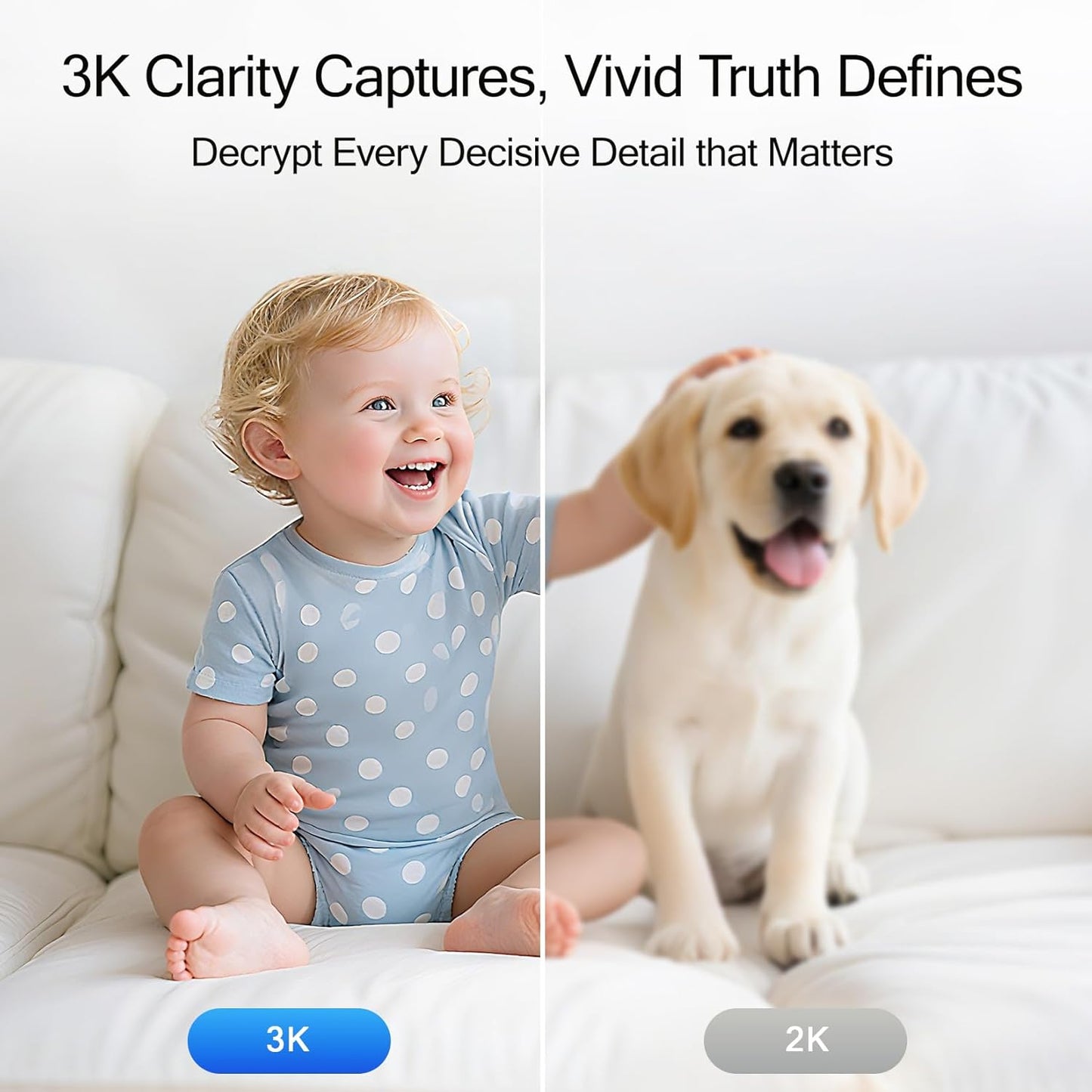 CINMOORE Cámara interior 5G, cámara 3K para mascota\/perro con apli...