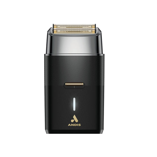 Andis 563616 Pro Foil Plus II - Afeitadora inalámbrica, láminas de oro y titanio, batería de iones de litio, incluye soporte de carga USB-C, color negro