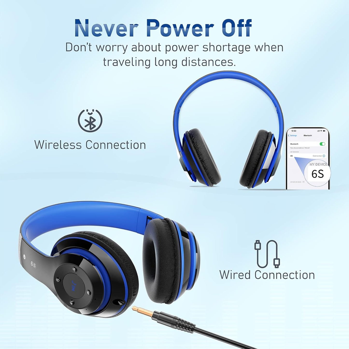 Falebare Auriculares Bluetooth sobre la oreja, auriculares inalámbr...