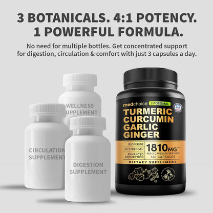 Cúrcuma Liposomal - Suplementos de Curcumina de Alta Absorción, Mez...
