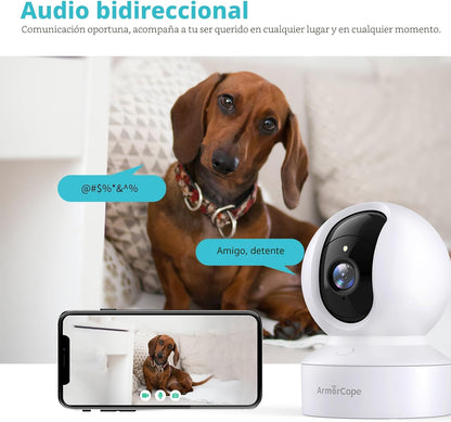 Cámara para mascotas, cámara para perros HD 2K con aplicación para...
