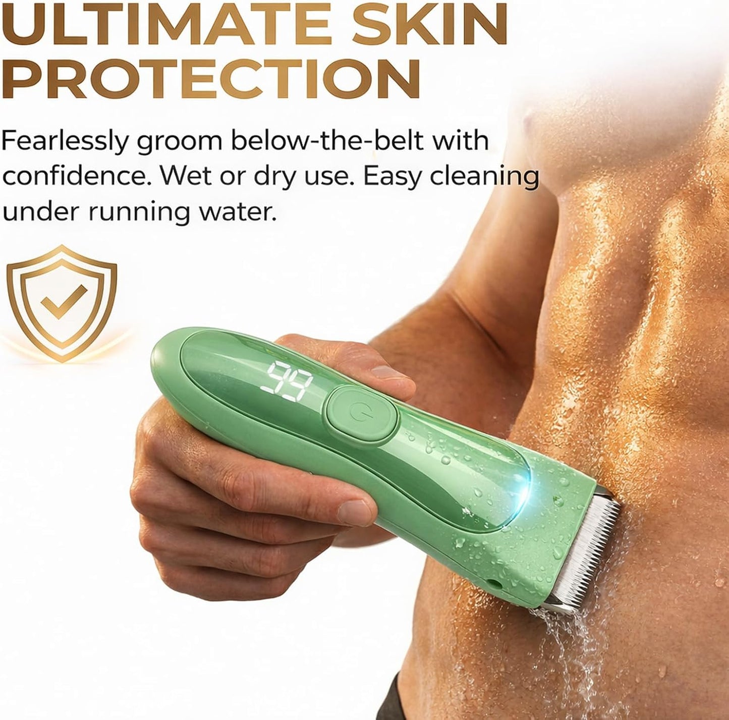 Bekhic Manscape - Cortadora de pelo para ingle y cuerpo para hombre...
