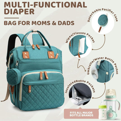 Mochila para pañales para niñas y niños: bolsa de pañales verde par...