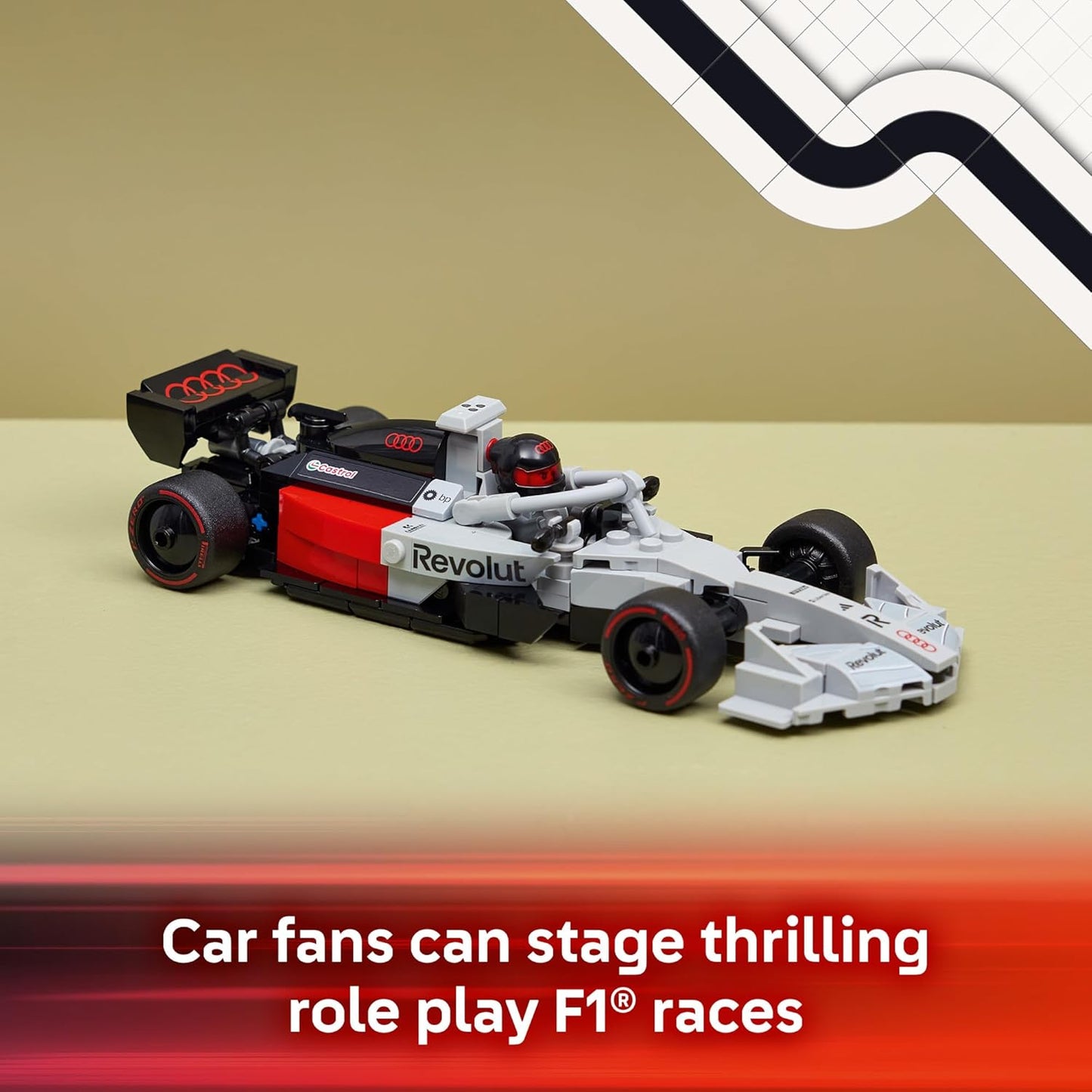LEGO Speed Champions Audi Revolut F1 Team R26 - Juego de construcción para niños y niñas, a partir de 10 años, kit de coche F1 para exhibir o jugar, regalo para cumpleaños - 77259