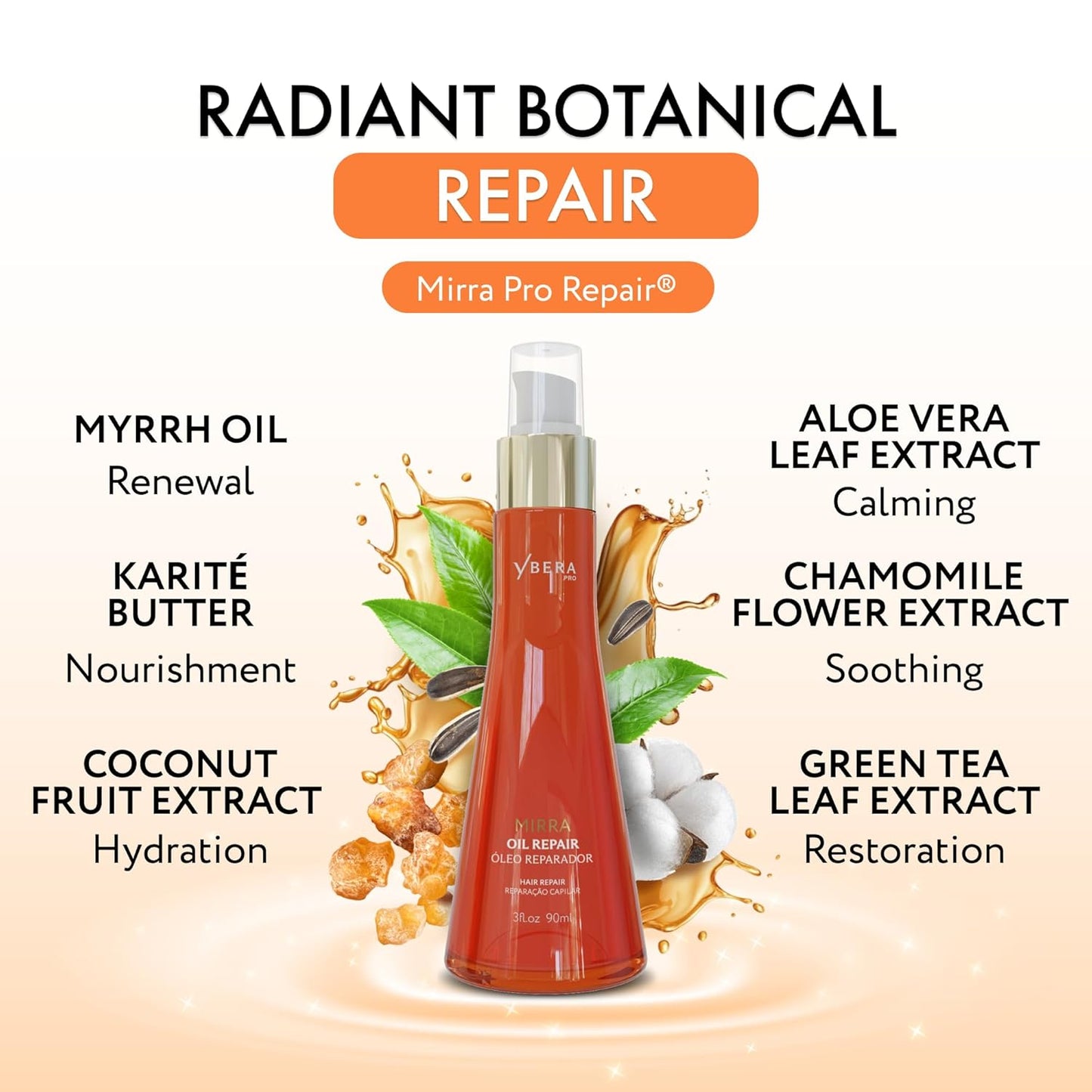 Ybera Mirra Oil Repair - Aceite de primera calidad para cabello sec...