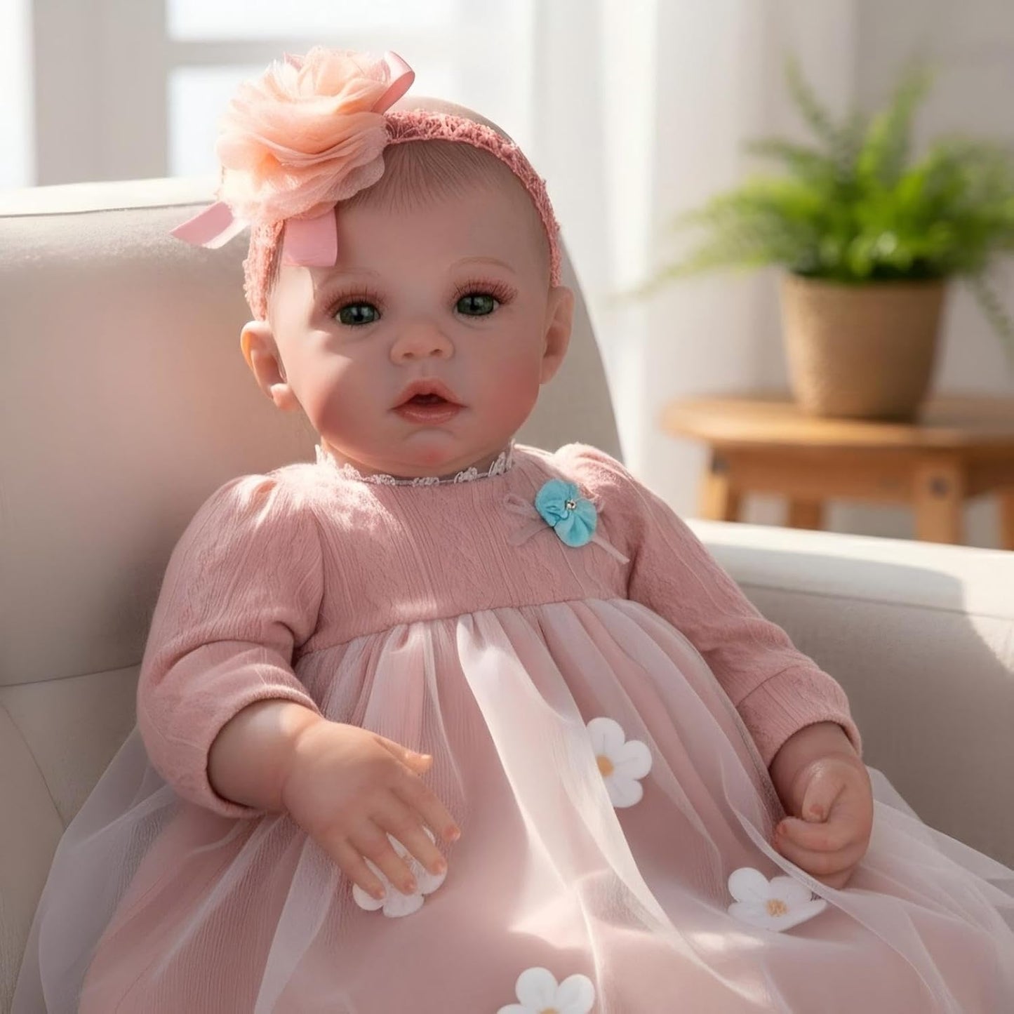 Cloveray Muñeca de bebé Reborn realista de vinilo y tela de 20 pulg...