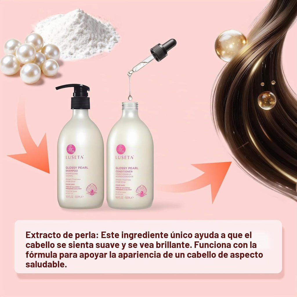 Luseta Glossing Pearl - Juego de champú y acondicionador de 2 x 16....