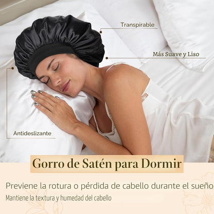 YANIBEST Gorro de seda para hombres y mujeres, gorro de satén de do...