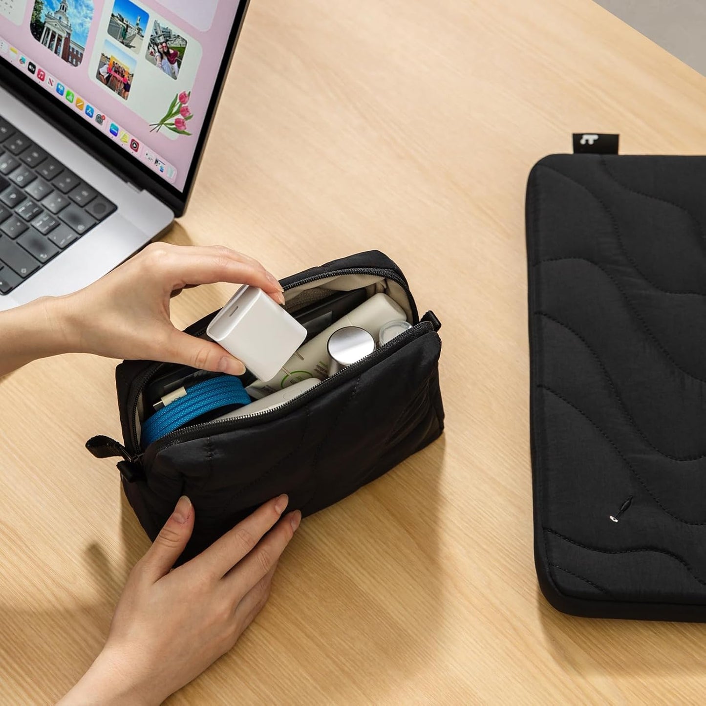 tomtoc Organizador de Electrónica Estuche de Viaje, Bolsa Organizad...