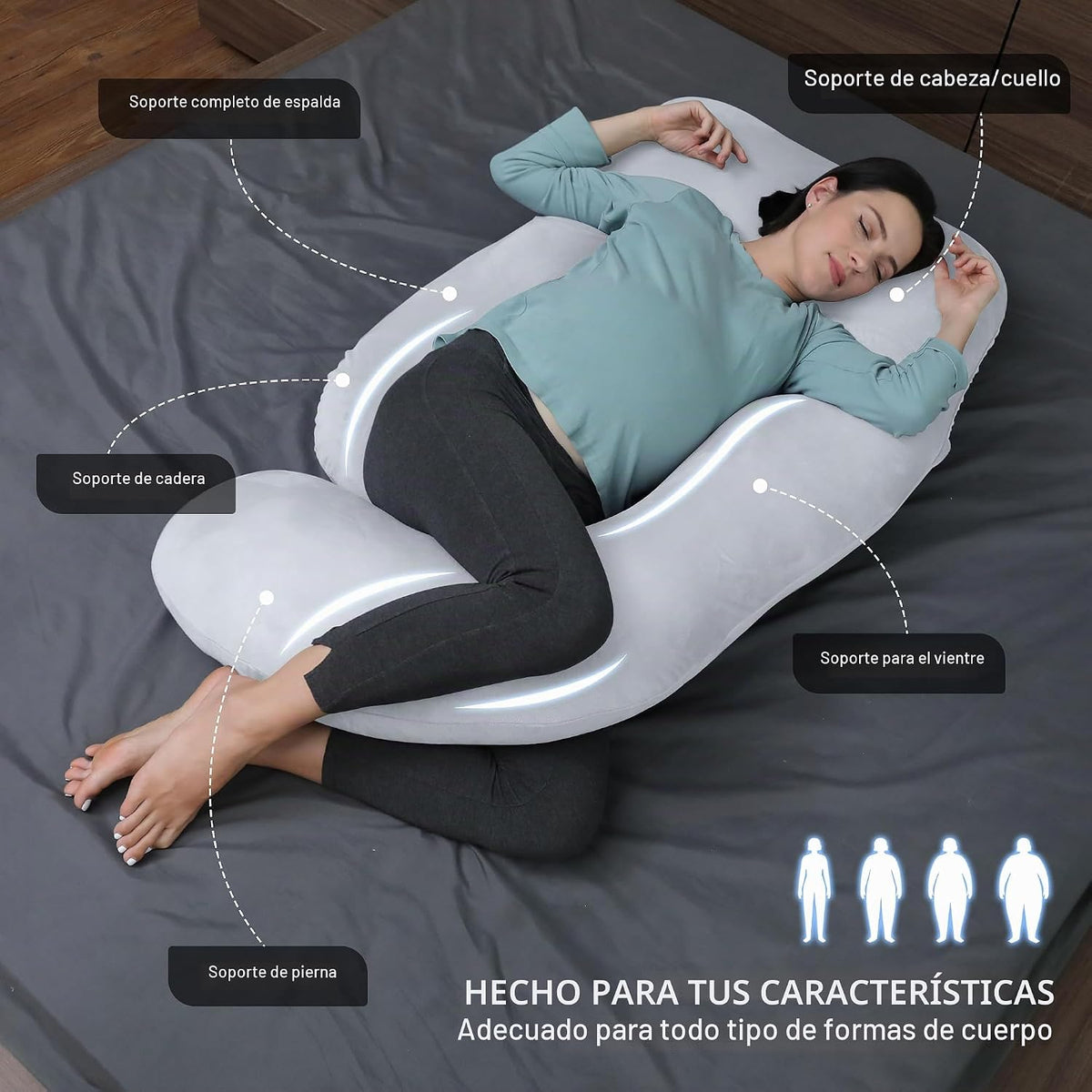 MOON PARK - Almohadas de embarazo y maternidad de cuerpo completo p...