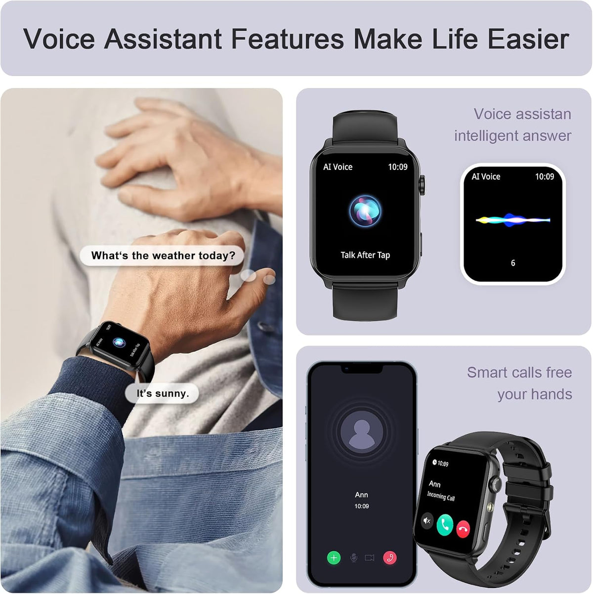 Relojes inteligentes para hombre, 1.91" AMOLED reloj de fitness...