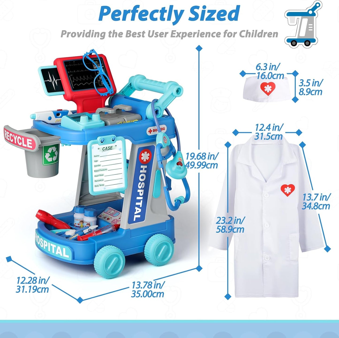 Liberry Kit de médico para niños pequeños de 2, 3, 4, 5 años, juego...