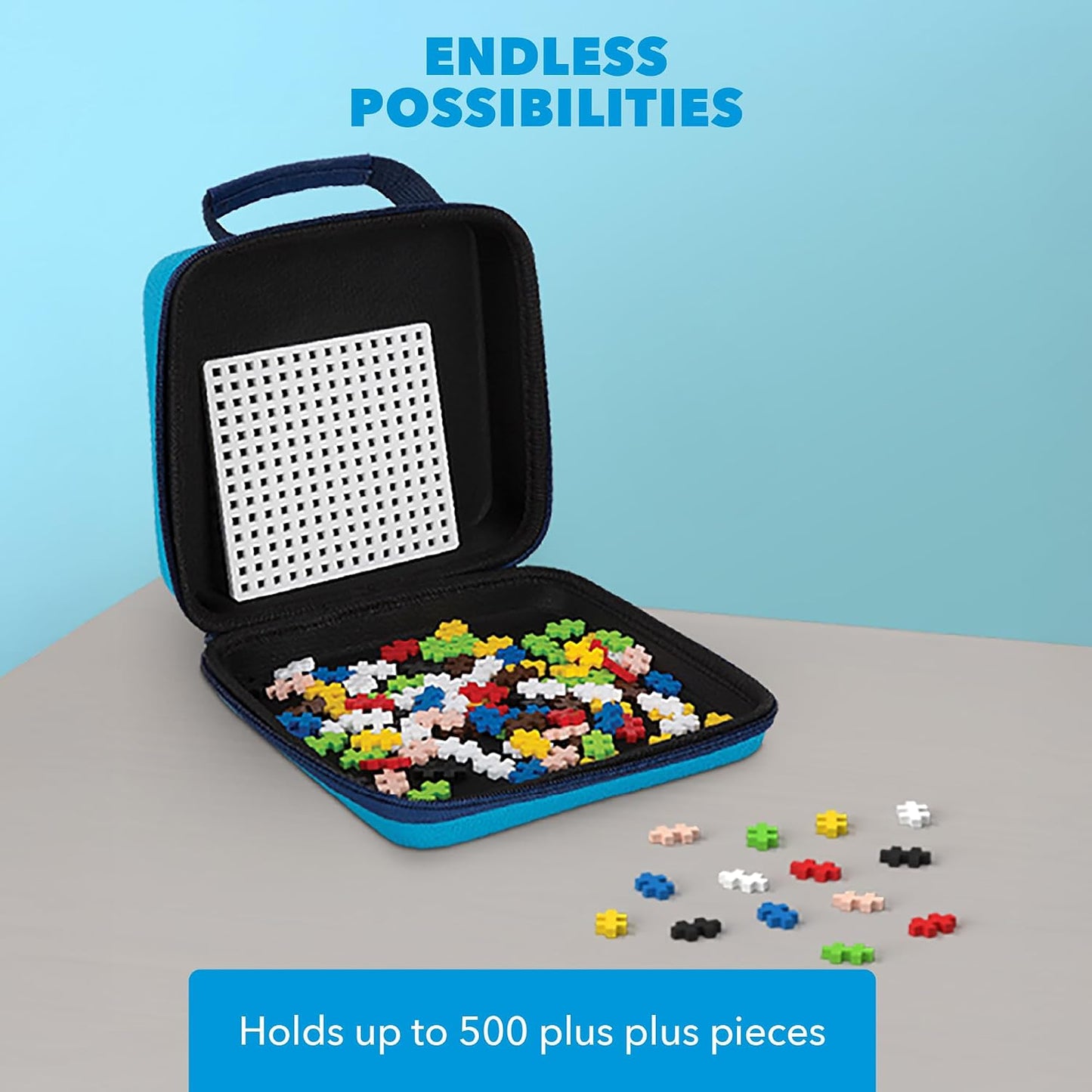 PLUS PLUS Juego de construcción con estuche de viaje, rompecabezas...