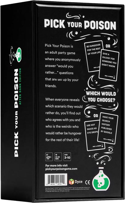 Pick Your Poison Después de la Oscuridad + Set de Expansión Juego de Fiesta - El “¿Qué Preferirías Hacer?” Juego de Cartas para Adultos para Fiestas de Blanco Elefante, Regalos de Relleno + Noche de