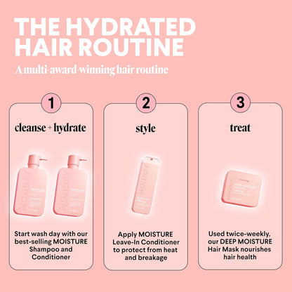 MONDAY HAIRCARE Champú hidratante + acondicionador para cabello seco, grueso, estresado y encrespado, hecho con aceite de coco, proteína de arroz, manteca de karité y vitamina E, todo natural, 12
