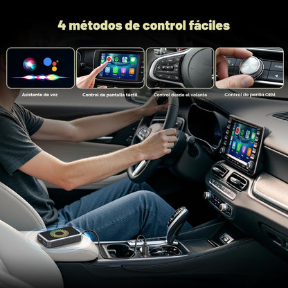 TOGUARDGO Adaptador inalámbrico 3 en 1 Carplay Magic AI Box con Net-Flix YouTube TikTok Actualización de Car Play con cable a soporte inalámbrico Unidad USB para iPhone 10+ y Android 13+