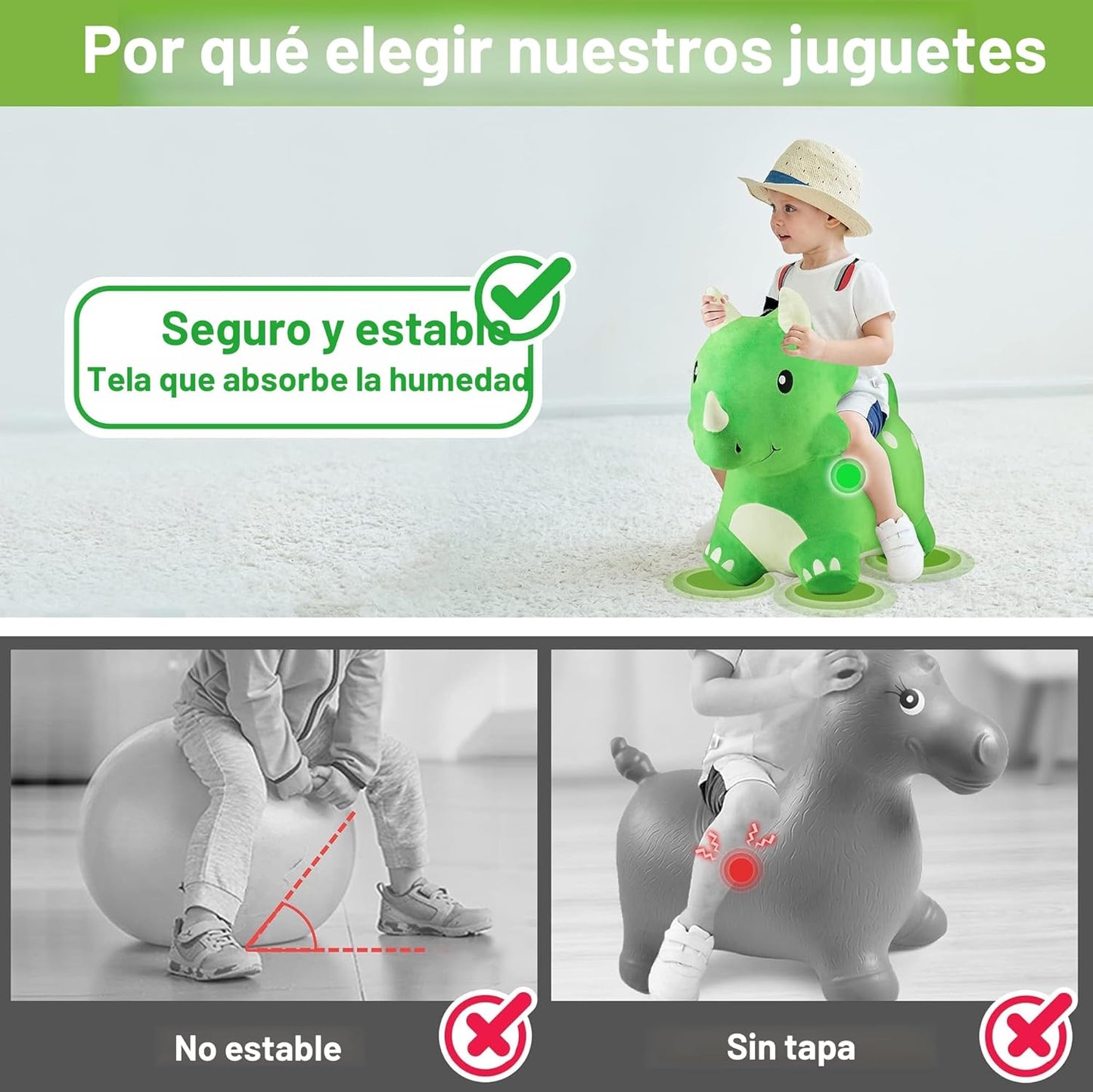 iPlay, iLearn Bouncy Pals - Juguete de dinosaurio triceratops para...