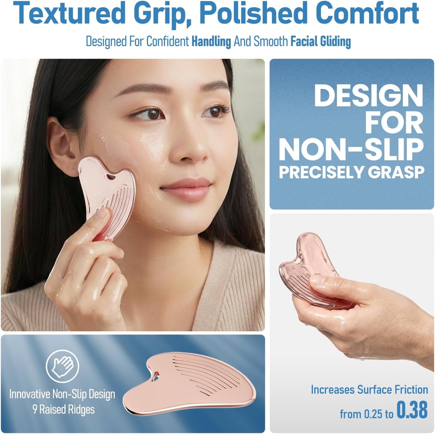 Gua Sha - Juego de herramientas faciales y rodillos faciales, herra...