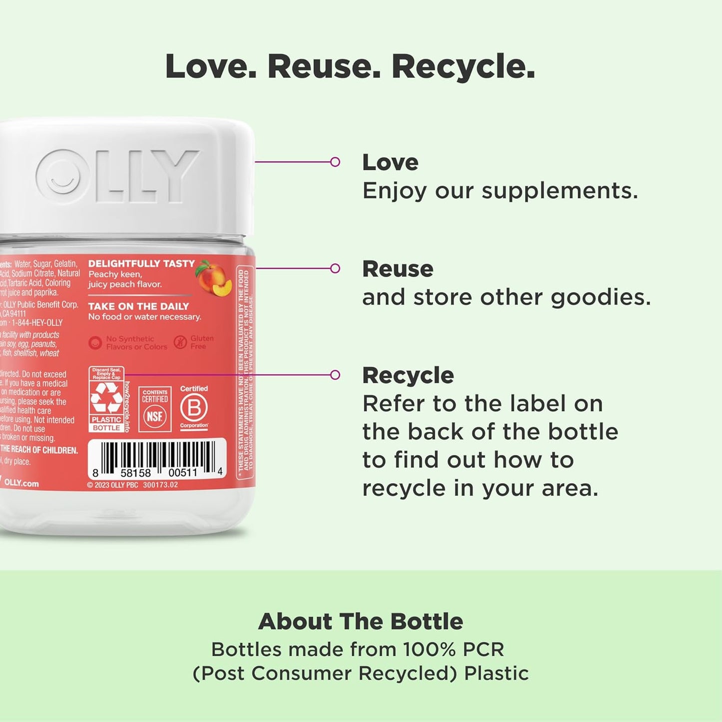 OLLY Gomitas probióticas + prebióticas, apoyo digestivo y salud int...