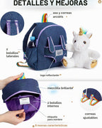Mochila para niños pequeños Naturally KIDS con. Peluche Unicornio B...