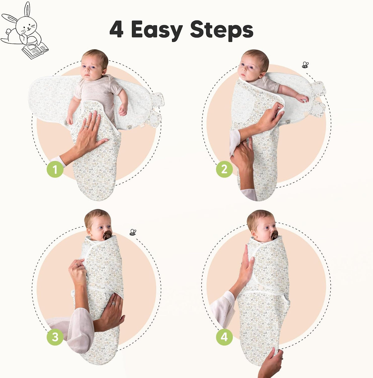 KeaBabies - Paquete de 3 mantas orgánicas para dormir para bebé, pa...