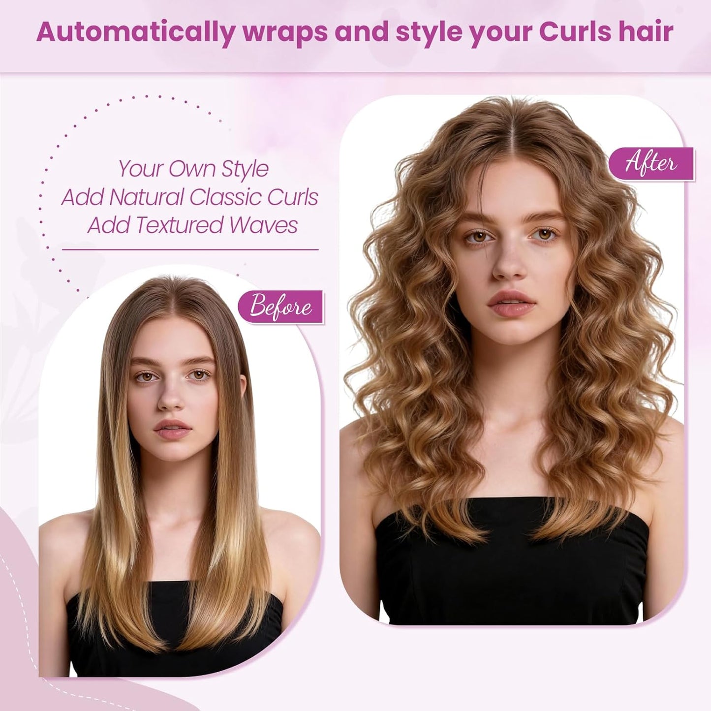 PUREGUST Accesorio cónico de barriles de pelo largo compatible con...