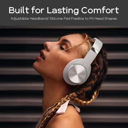 DOQAUS Auriculares Bluetooth sobre la oreja, tiempo de reproducción...