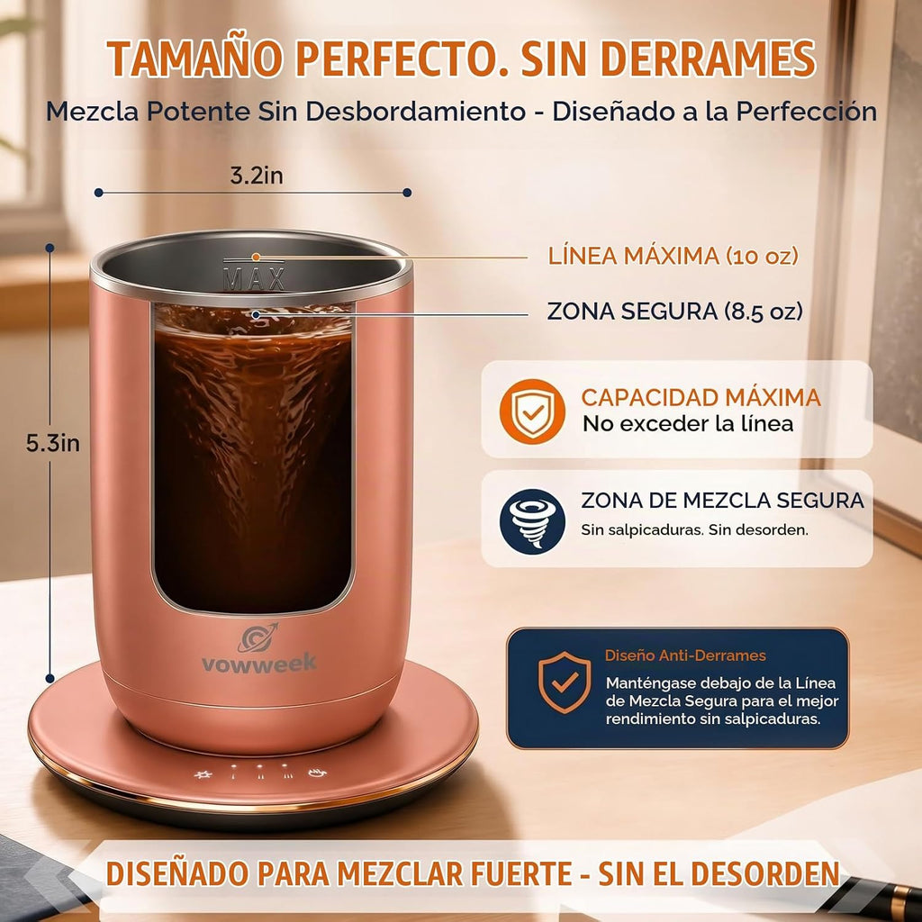 Taza de café con agitación automática, taza calentada de 10 oz con...