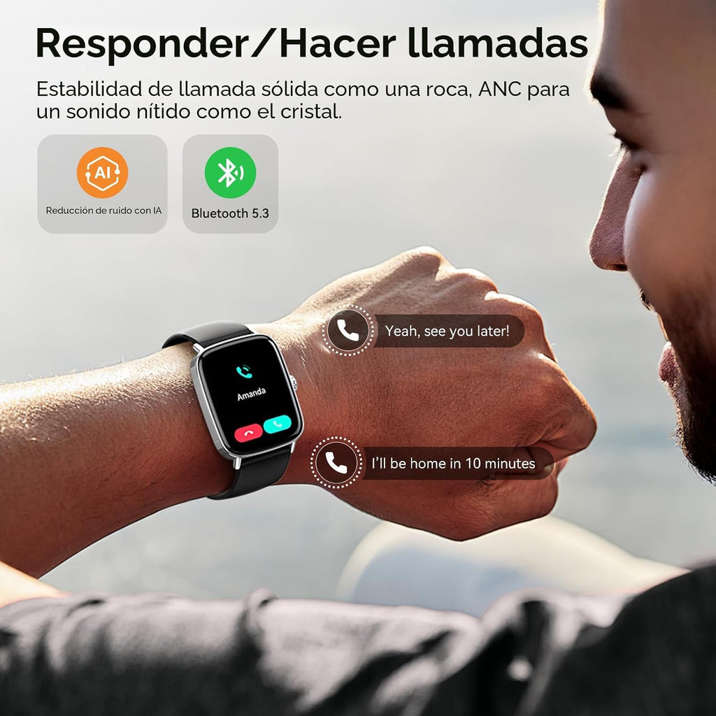Reloj inteligente para mujeres y hombres, 1.85 pulgadas HD AMOLED F...