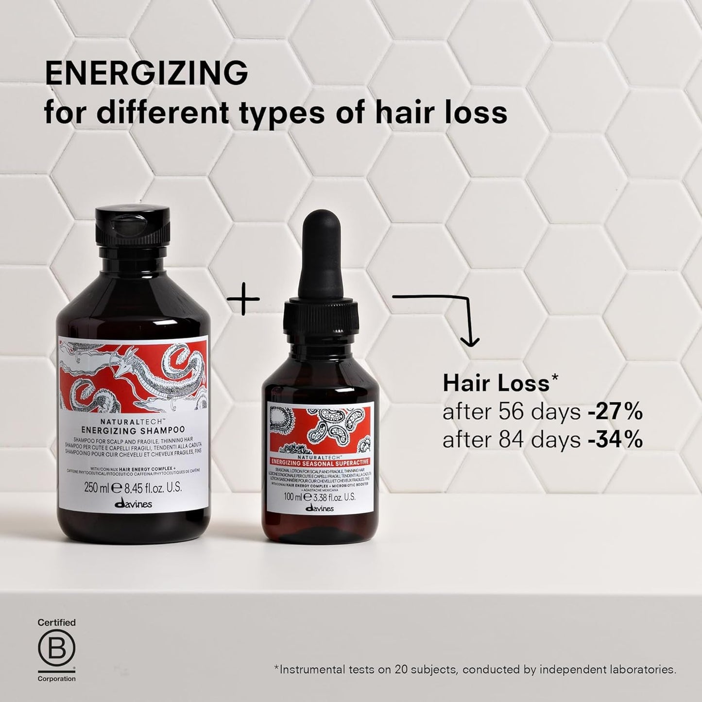 Davines Naturaltech ENERGIZING Tratamiento superactivo estacional, reduce la pérdida de cabello, mejora la densidad y el cuerpo del cabello, 3.38 onzas líquidas