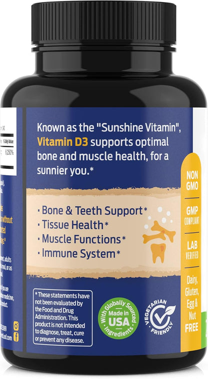 ForestLeaf Vitamina D3 50,000 UI | VIT D - Suplemento de Vitamina D...