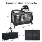 Pamo Babe Pack and Play 4 en 1 - Corral para bebés con moisés y cam...
