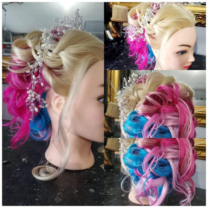 Morris - Cabeza de maniquí de 71 cm para cosmetología con cabello s...