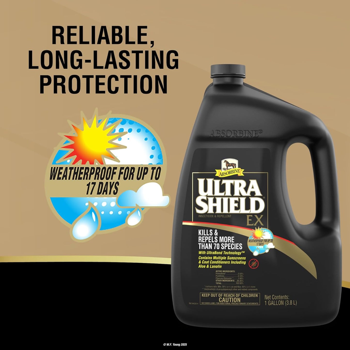 Absorbine UltraShield EX 128oz Insecticida, Mata y Repele Moscas, M...