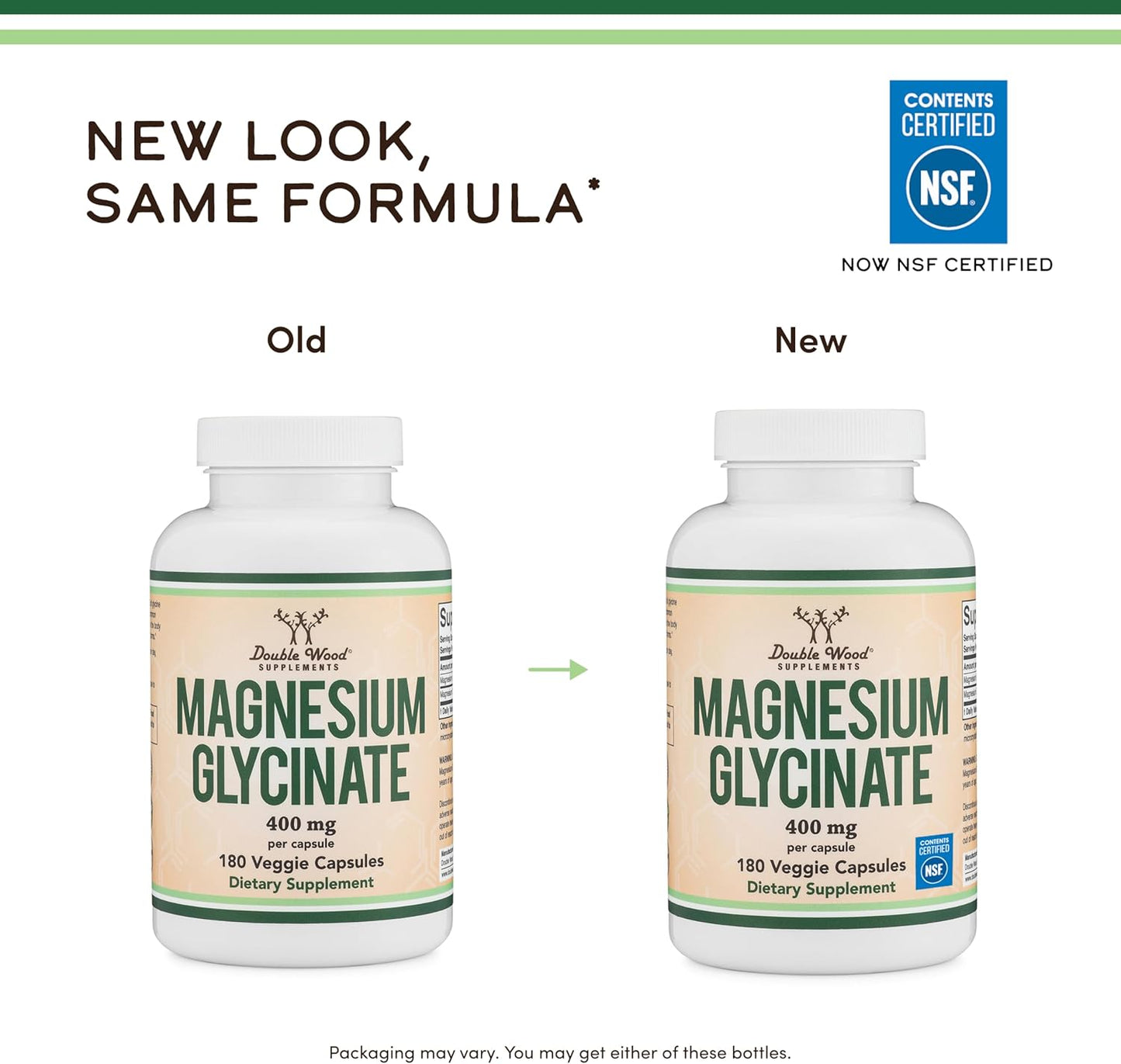 Glicinato de magnesio 400 mg | 180 cápsulas | Soporte para dormir,...
