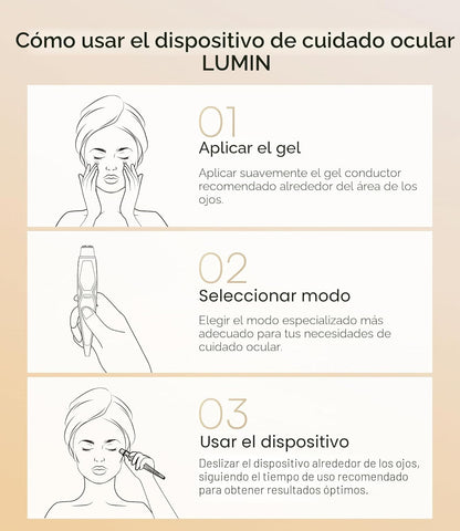 INIA Terapia de luz roja debajo de los ojos para la cara, dispositivo de belleza 4 en 1 con calor, vibración, masaje y luz roja para ojeras, hinchazón y reafirmación de la piel, mejora la rutina de