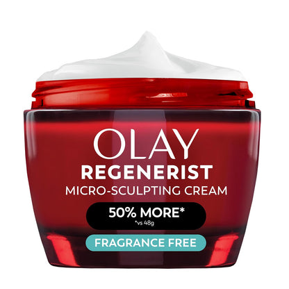 Olay Hidratante facial, crema regenerista microescultora para mujer...
