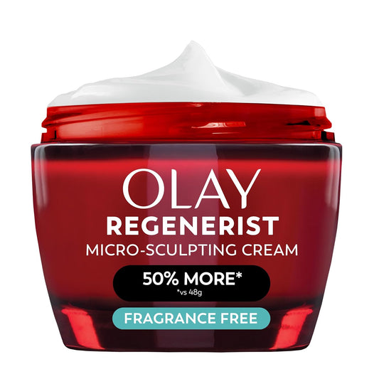 Olay Hidratante facial, crema regenerista microescultora para mujer...