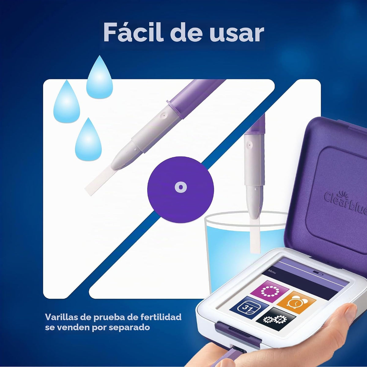 Clearblue Monitor de fertilidad, 1 monitor de pantalla táctil, 1 un...
