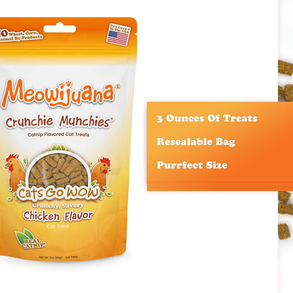 Trío de golosinas de pollo Meowijuana | Paquete de 3 golosinas de h...