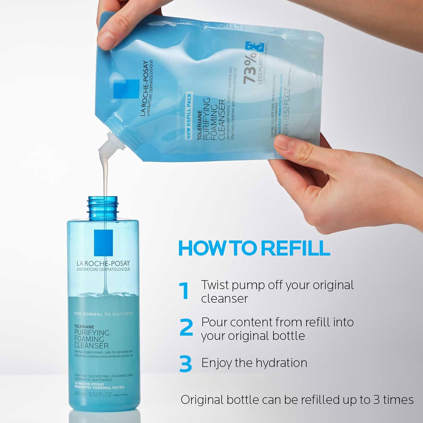 La Roche-Posay Toleriane Limpiador Facial Espumoso Purificante, Lim...