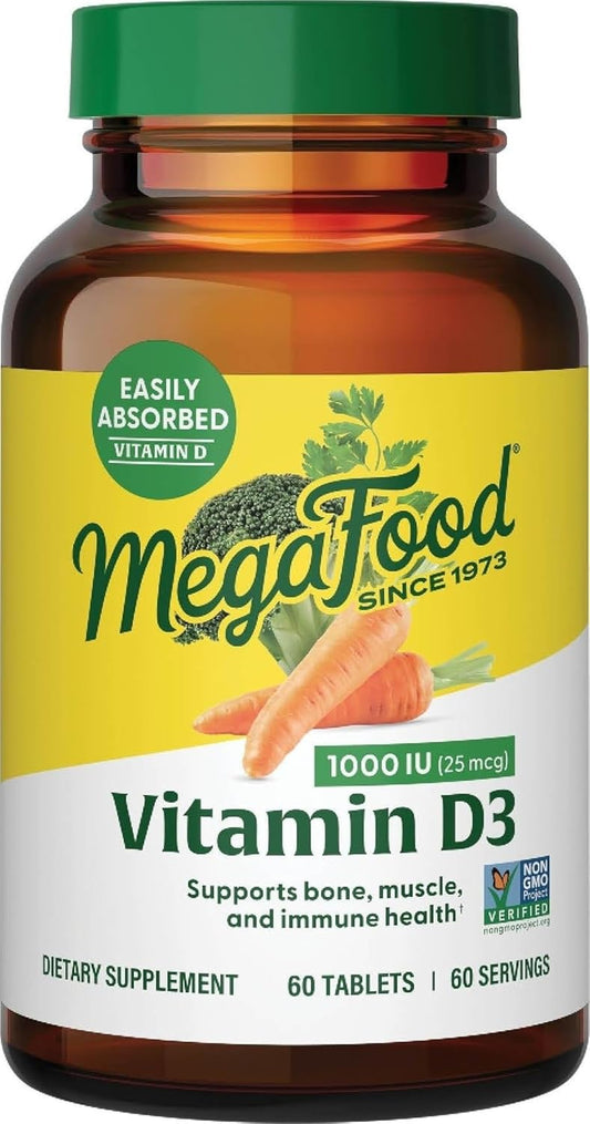 MegaFood Vitamina D3 1000 UI (25 mcg) - Suplemento de apoyo inmunol...