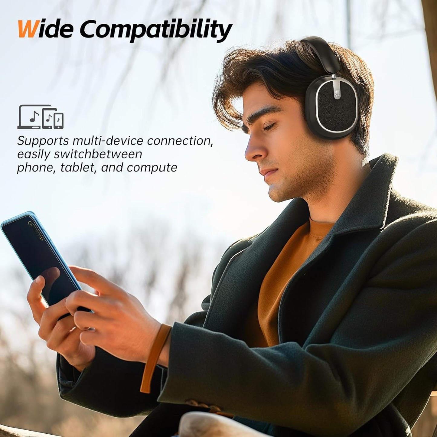 MMWOWARTS Auriculares Bluetooth híbridos con cancelación activa de...