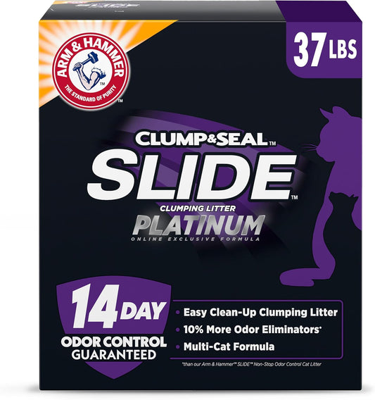Arm &amp; Hammer Platinum Slide Easy Clean-Up Clumping Cat Litter -...