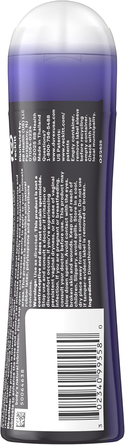 Durex Lubricante personal de silicona, lubricante anal suave para s...