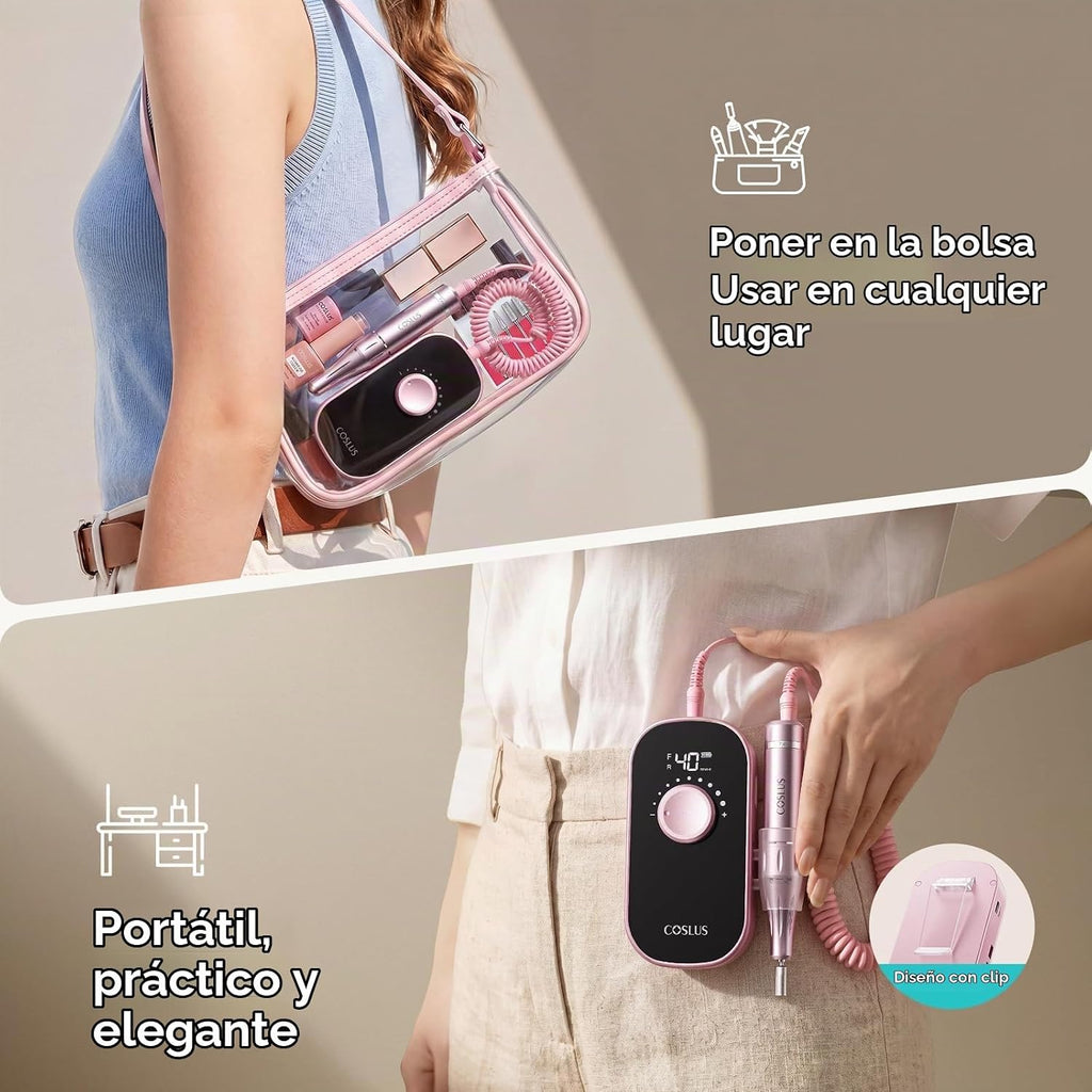 COSLUS Taladro de uñas eléctrico profesional recargable de 40000 RP...