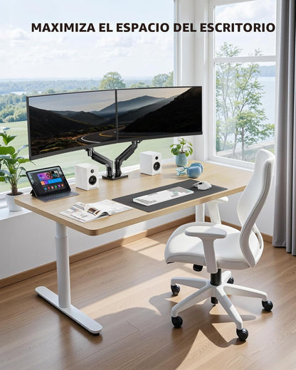 HUANUO FlowLift™ Soporte para monitor doble, soporte de escritorio...
