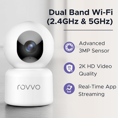 Rovvo Cámara para mascotas HD 2K - Monitor inteligente para cachorr...