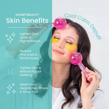 MonétBeauty Globos de Hielo para el Rostro, Seguros para Congelador...
