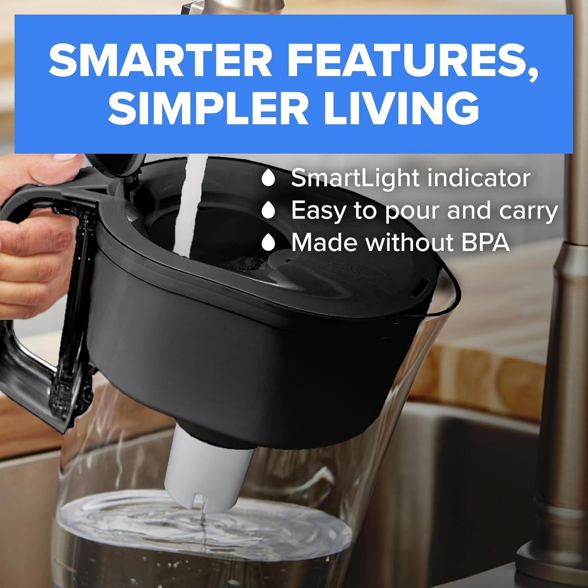 Brita - Jarra grande con filtro de agua para agua potable y grifo c...